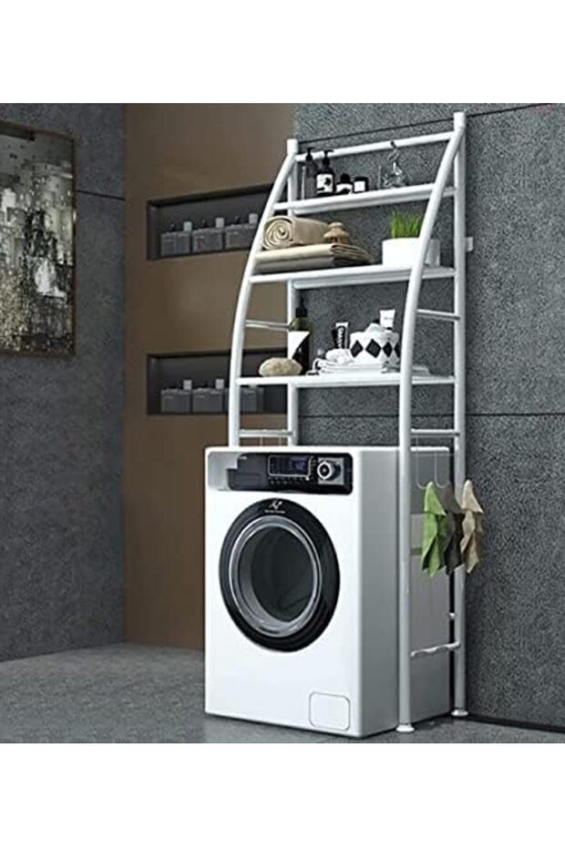 3 Layer Over The Washing Machine Storage Rack Metal Bathroom Shelf Space Saving Organizer for Laundr