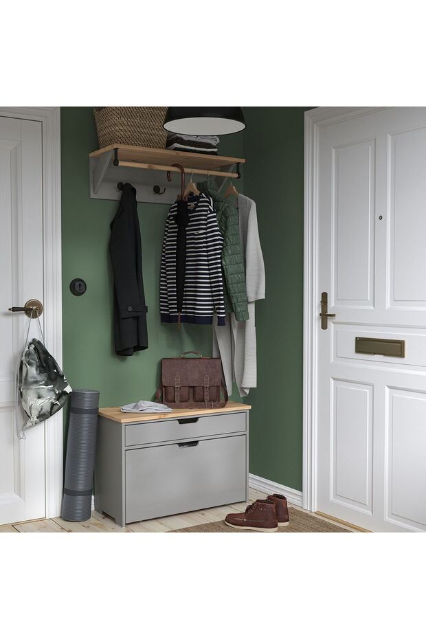 duvar askısı, gri, 80 cm - 1