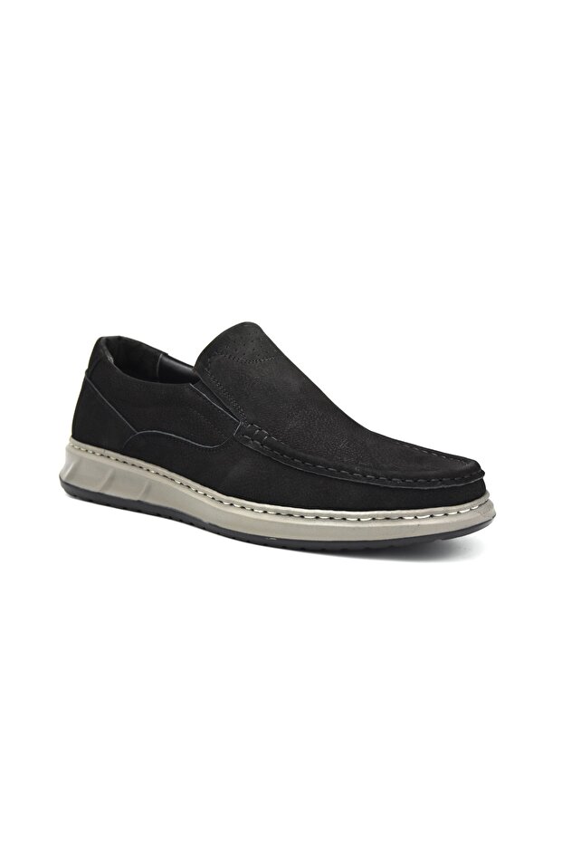 Kindep (Showmen) Genuine Leather Mocosen Poly Light Sole Casual Men's Comfort Shoes Matte Black