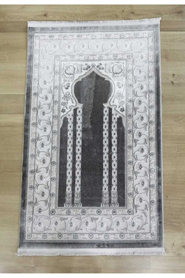 سجادة EVVA مسند للصلاة سطح مخملي ناعم ولامع 77x125 سم