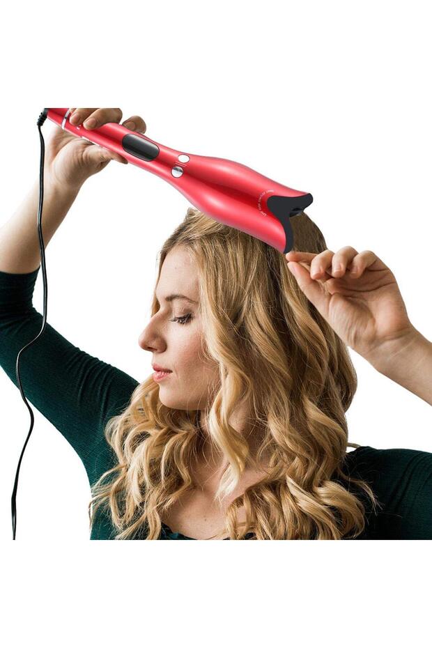 Auto-Rotating Ceramic Hair Curler LCD Temperature Automatic Curling Iron