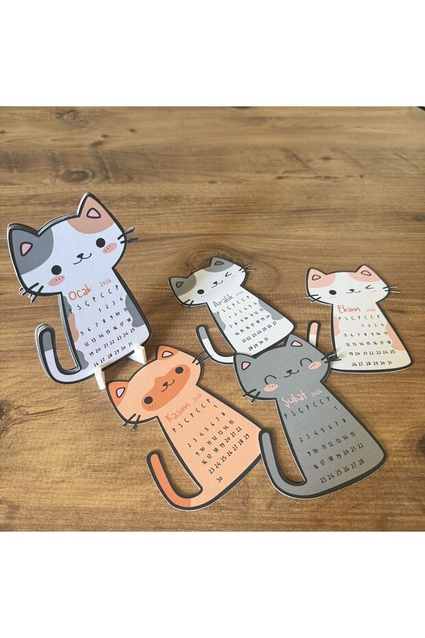 2026 Takvim - Kedi Masaüstü Takvim- Standlı Takvim - 3