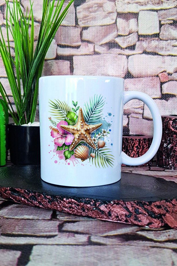 كوب هدية مطبوع عليه نخيل استوائي