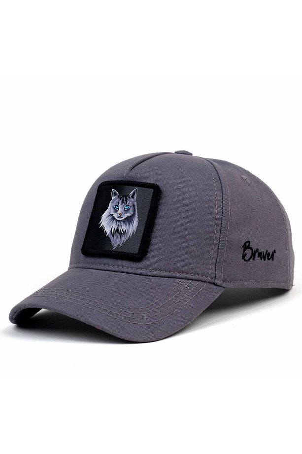 Braver Gri Kedi Patch Şapka - 1