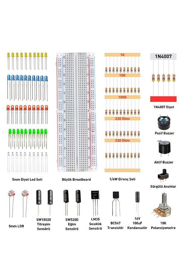 Arduino Set 292 Parça Full Başlangıç Seti ( Malzeme Kutulu ) - 4