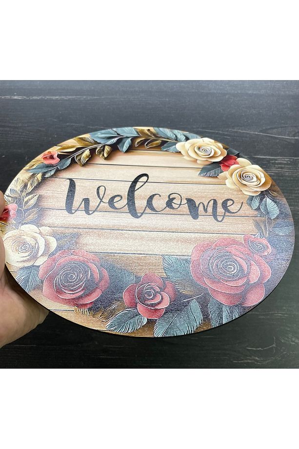 Welcome Kapı Süsü 2D Çiçekler Baskı Kapı Süsü - 2