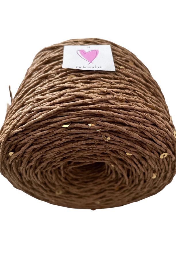 PULLU PAYETLİ KAĞIT İP (250gr)DOĞAL HASIR KRAFT TIĞ HOBİ EL ÖRGÜ İPİ ÇANTA SEPET SÜSLEME - 2