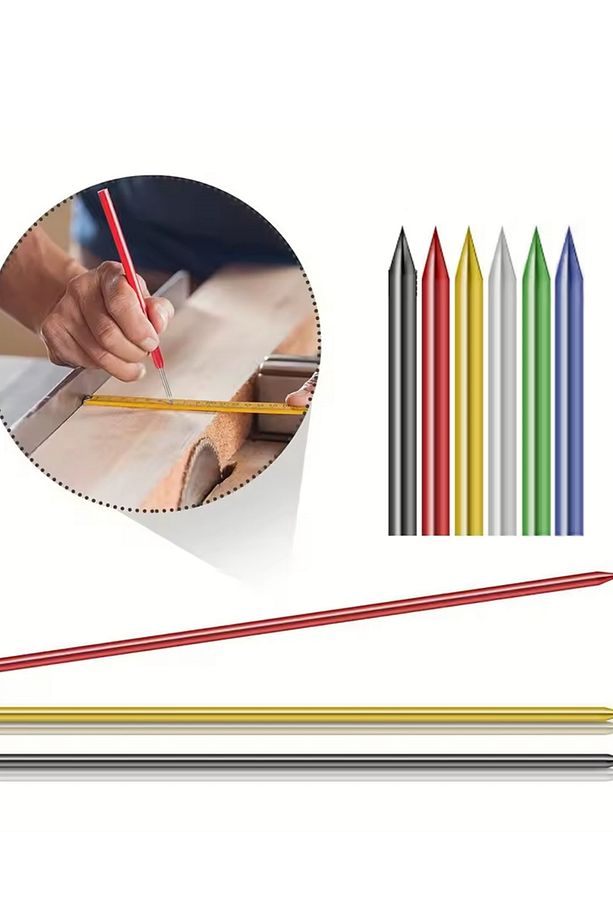 Marangoz Derin Dip Konum Delik İşaretleme Kurşun Kalemi + 6 ADET Kurşun Kalem Uç Seti - 2