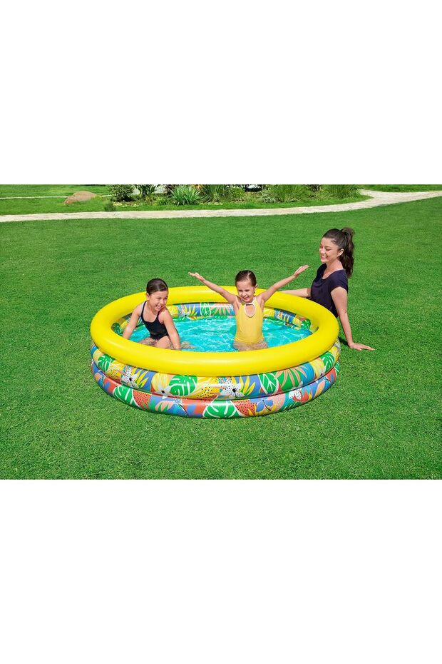 Children's Inflatable Play & Swimming Pool - Colorful Patterned - 168 cm X 38 cm