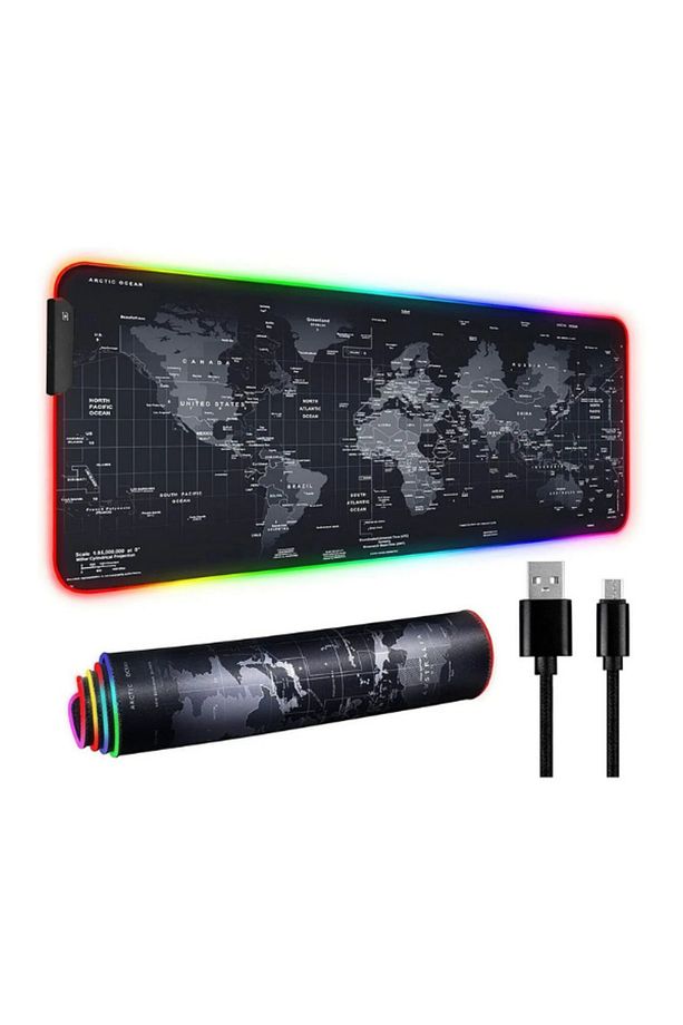 Kablolu Usb Gaming Oyuncu Klavye Mouse Set Reinbow + Dünya Desenli Mousepad + Oyuncu Kulaklığı - 4