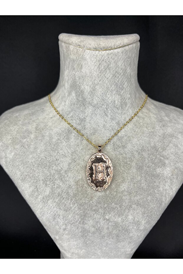 Letter H Gold Steel Necklace