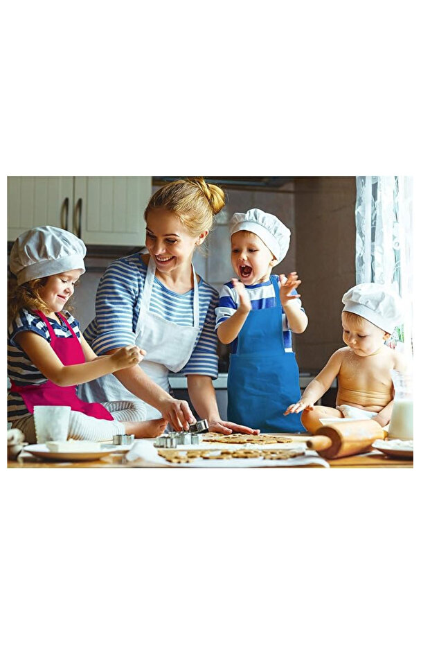 Apron for kids with Chef Hat Set, Ages 3–7, with Pockets, for Cooking & Crafting - 5