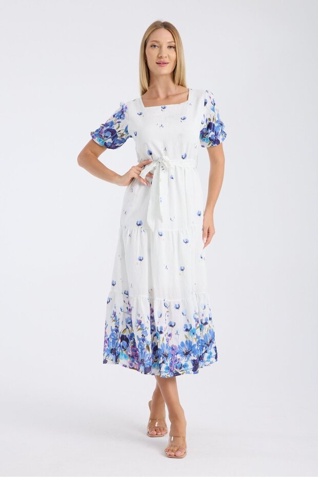 Patterned Belted Dress - 3
