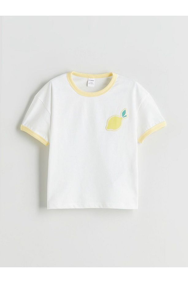 LCW Kids Limon Baskılı Kız Çocuk Tişört ve Şort 2'li - 4