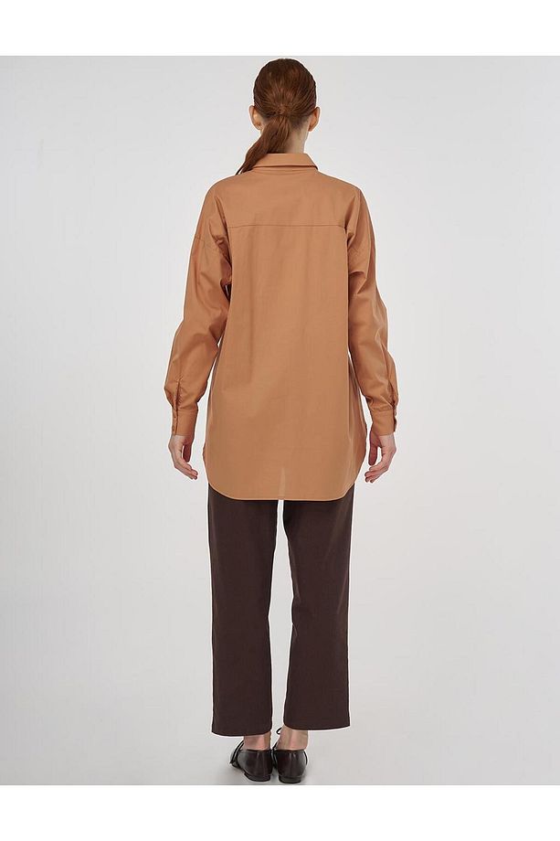 Rahat Kesim Pamuklu Tunik Camel - 5