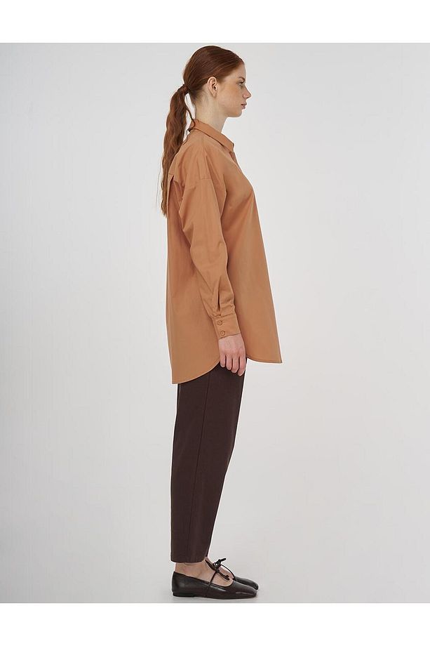 Rahat Kesim Pamuklu Tunik Camel - 6