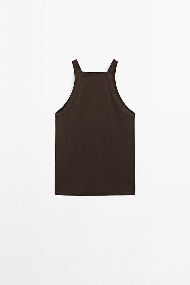 Pamuklu halter yaka top - 8