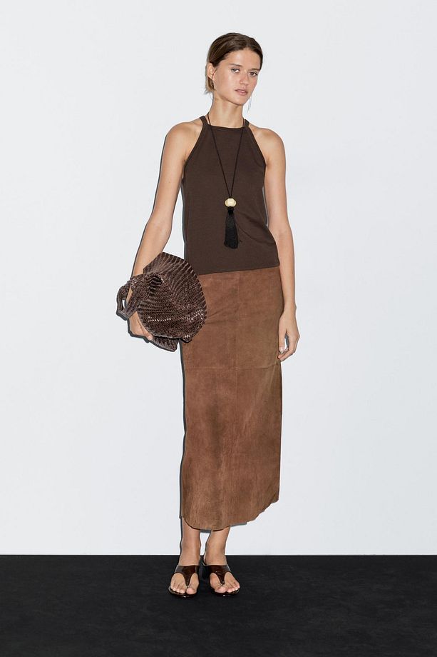 Pamuklu halter yaka top - 1