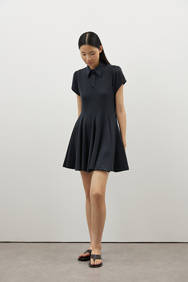 Modal Polo Yaka Elbise - 4
