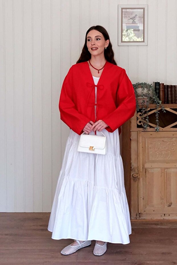 Beyaz Çapraz Kat Etek - 4