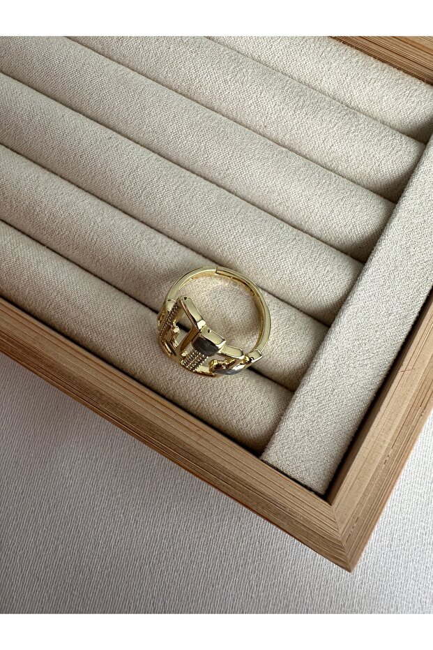 خاتم غير متماثل من المينا الرمادي - 3