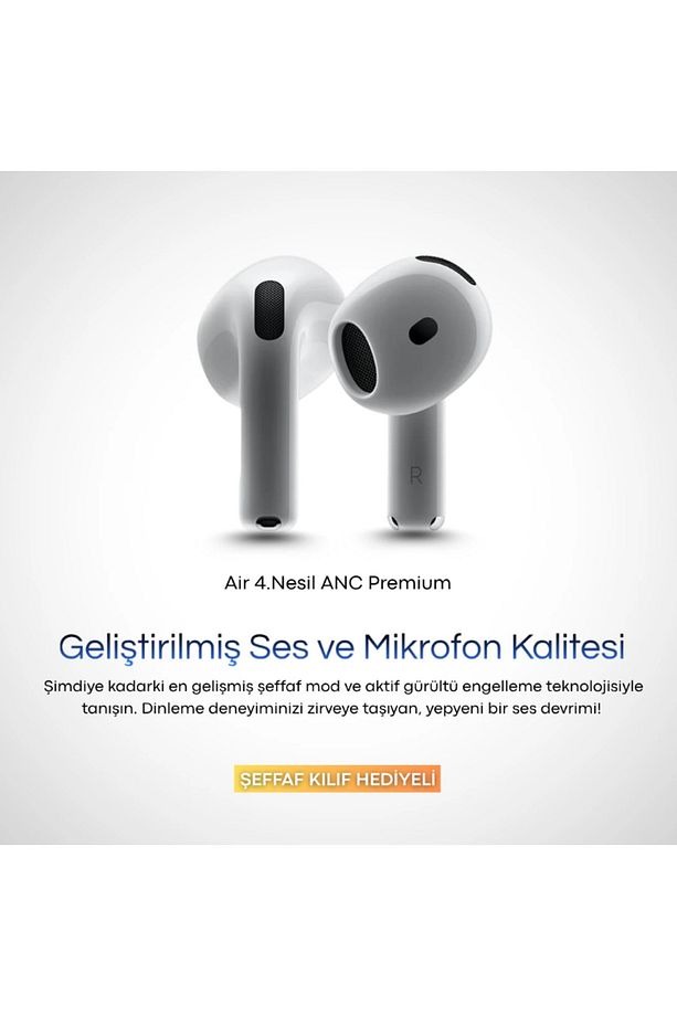 Air 4.Nesil ANC Premium Bluetooth Kulaklık 2025 Özel Seri (Şeffaf kılıf hediye) - 1
