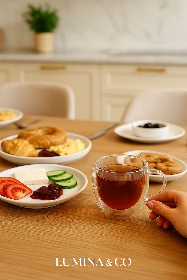 250 ml Isıya Dayanıklı Çift Cidarlı Cam Bardak - 5