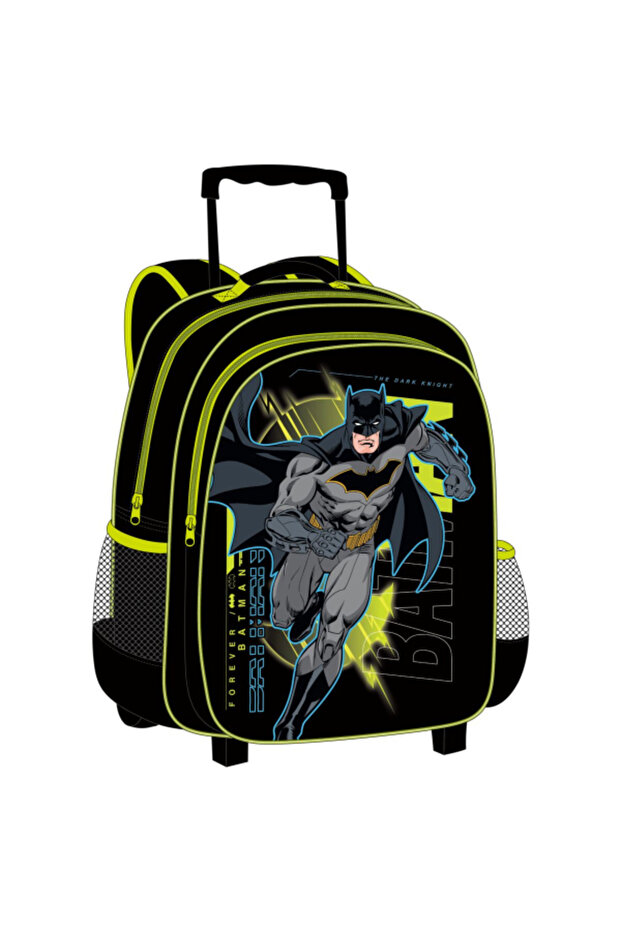 مجموعة حقيبة ظهر مدرسية بعجلات باتمان مكونة من 5 قطع - 2
