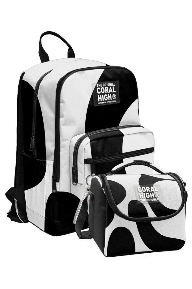 Primary and Secondary School Backpack and Nutrition Set - Colorful Striped Si for Boys