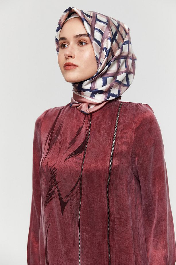 Süs Fermuarlı Lyocell Elbise - 5