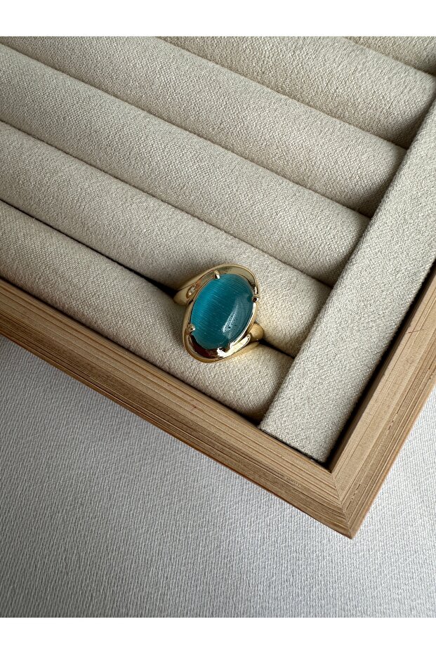 خاتم حجر عين القطة الزرقاء - 1