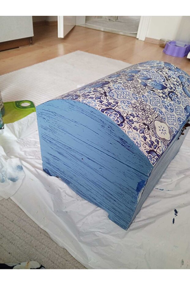 El Boyaması Ahşap Sandık - 2