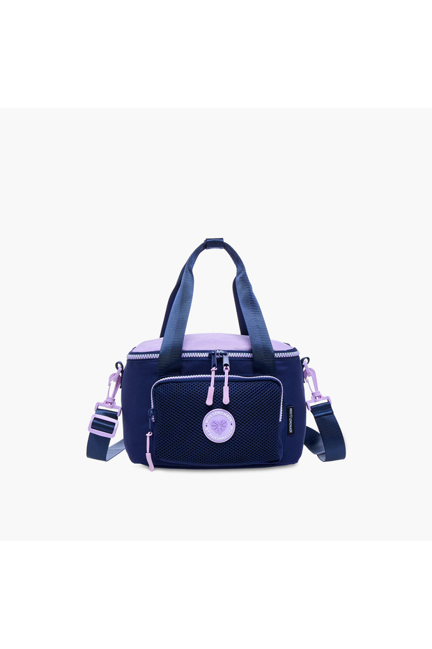 Meshy Solid Lunch Bag with Zip Closure - 1