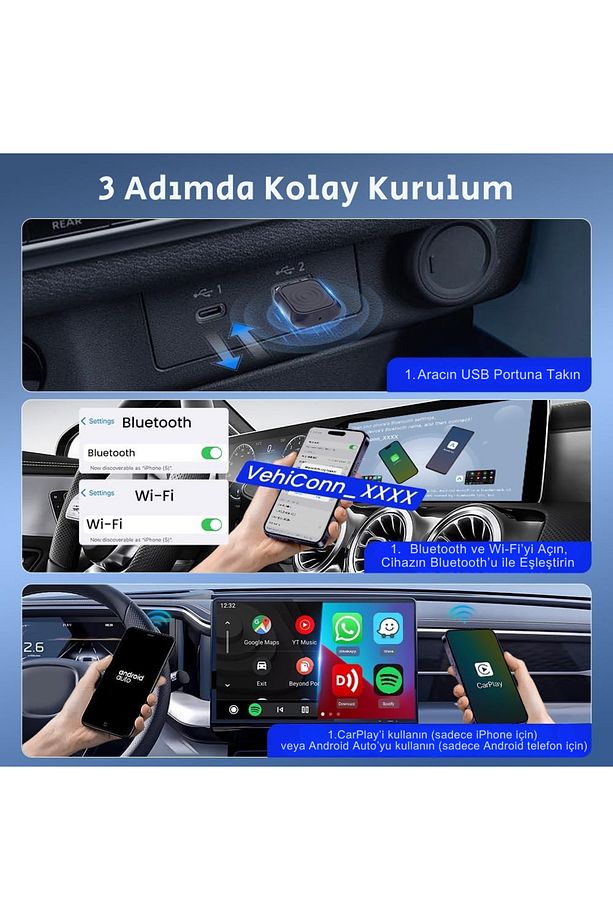 Carlinkit Mini Ultra 2025 Kablosuz CarPlay & Android Auto Adaptörü | iPhone ve Android Uyumlu - 2