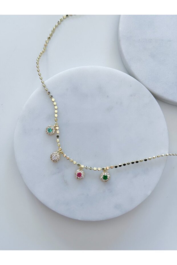 ÇELİK 3 TAŞ KOLYE - 1