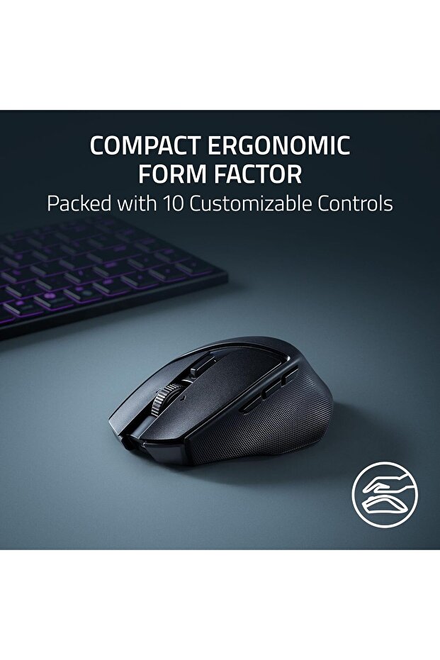 Basilisk Mobile Portable Ergonomic Wireless Gaming Mouse: 10 Programmable Controls HyperScroll - 2
