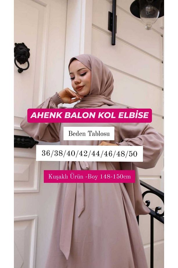 AHENK BALON KOL ELBİSE - 3