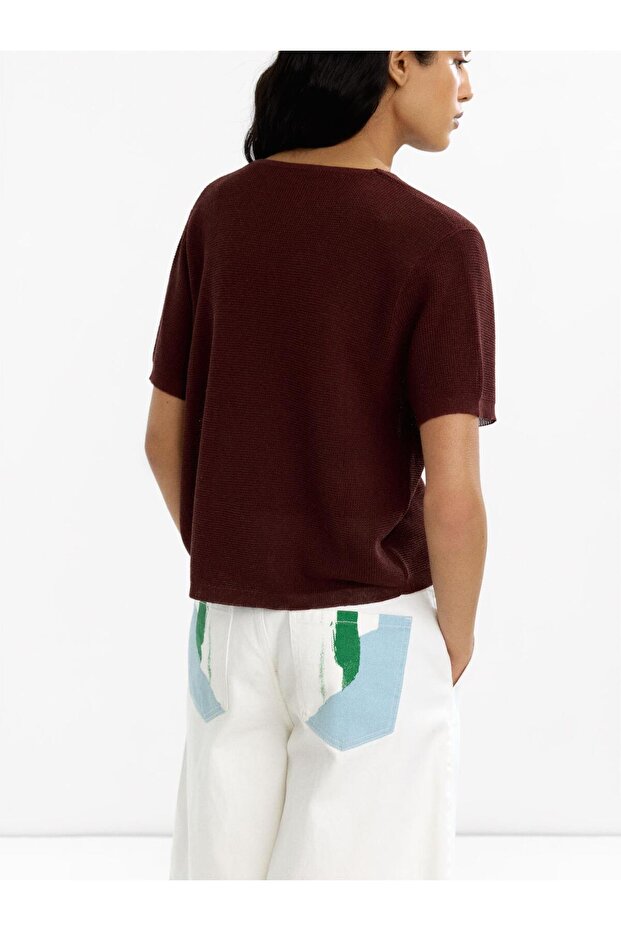 Kısa Kollu Örme Hırka - 3