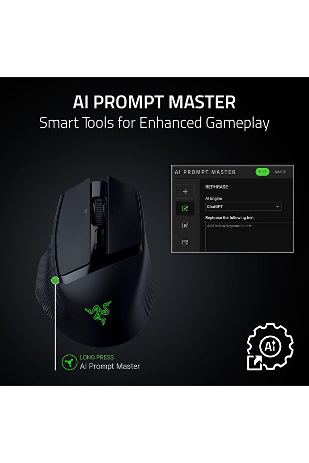 Basilisk Mobile Portable Ergonomic Wireless Gaming Mouse: 10 Programmable Controls HyperScroll - 7