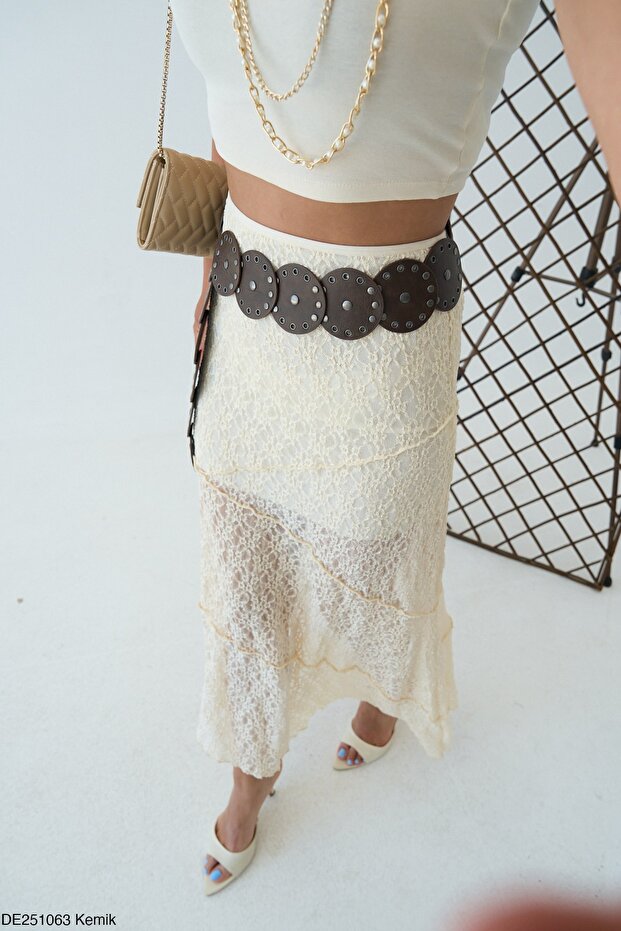 Dantel maxi etek - 3