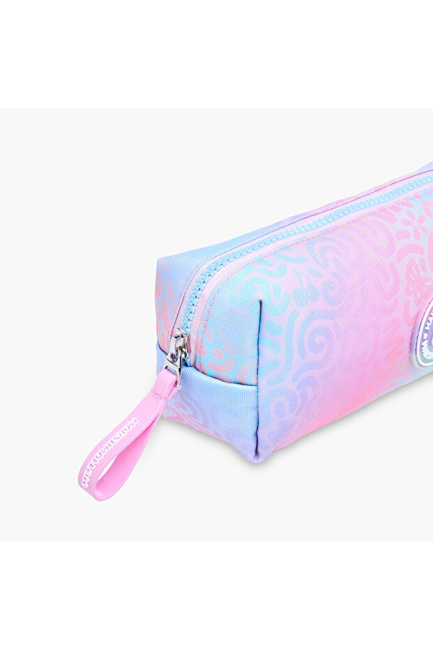 حقيبة أقلام رصاص مطبوعة بزهرة السوسن مع سحاب للإغلاق - 3