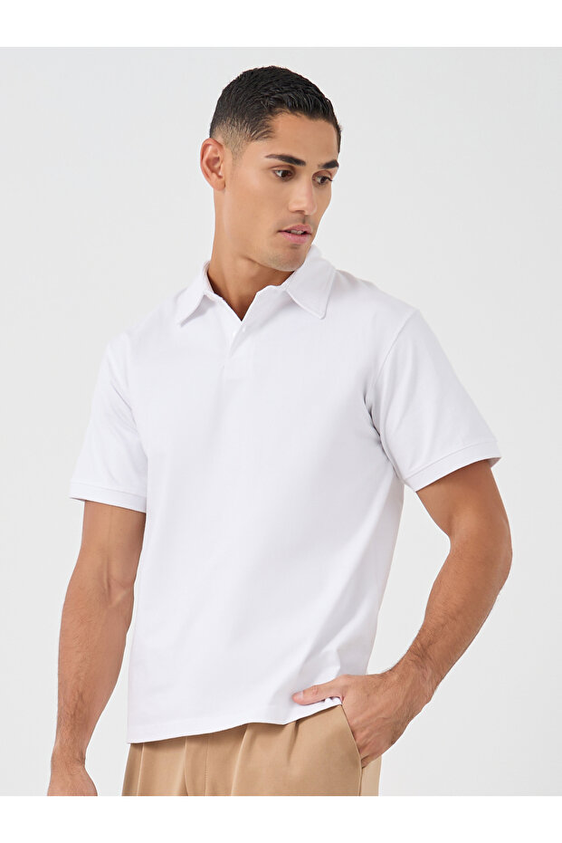 تي شيرت بولو قطني مطاطي أنيق - 1