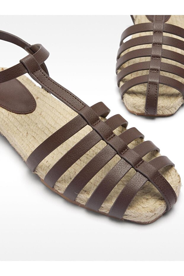 Bantlı Jüt Sandalet - 6