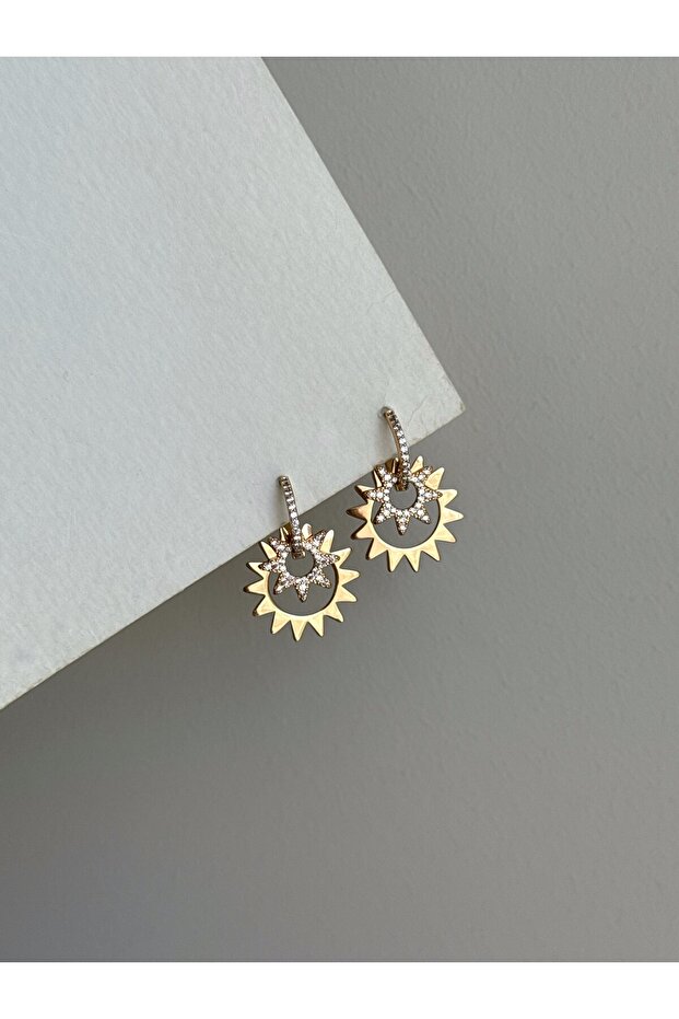 Steel Rose Gold Stone Dangle Albany Earrings -No Tarnishing-