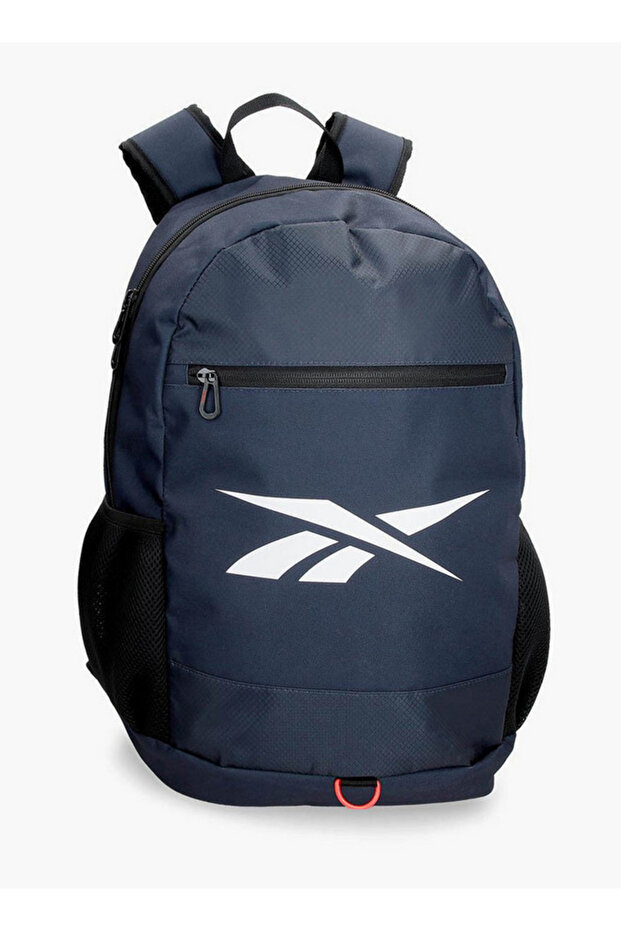 Logo Print School Backpack with Adjustable Straps and Zip Closure - 38x19x43 cm