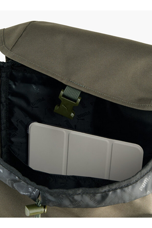 Logo Print School Backpack with Adjustable Shoulder Straps and Side Release Buckle Closure - 5