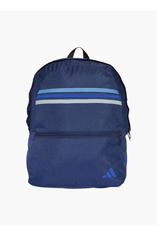 Striped School Backpack with Adjustable Shoulder Straps and Zip Closure - W 31 x H 44 x D 15 cm