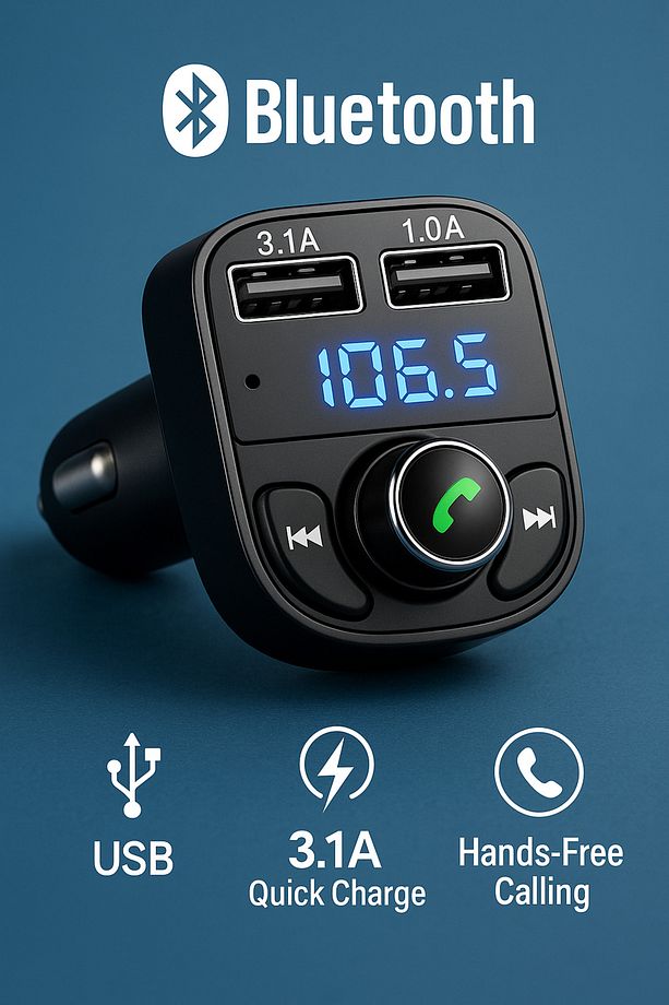 SN-X8 Çift Usb Girişli 3.1A Hızlı Şarj Bluetooth’lu Sd Kart Bludetooth Araç Kiti Fm Transmitter - 2