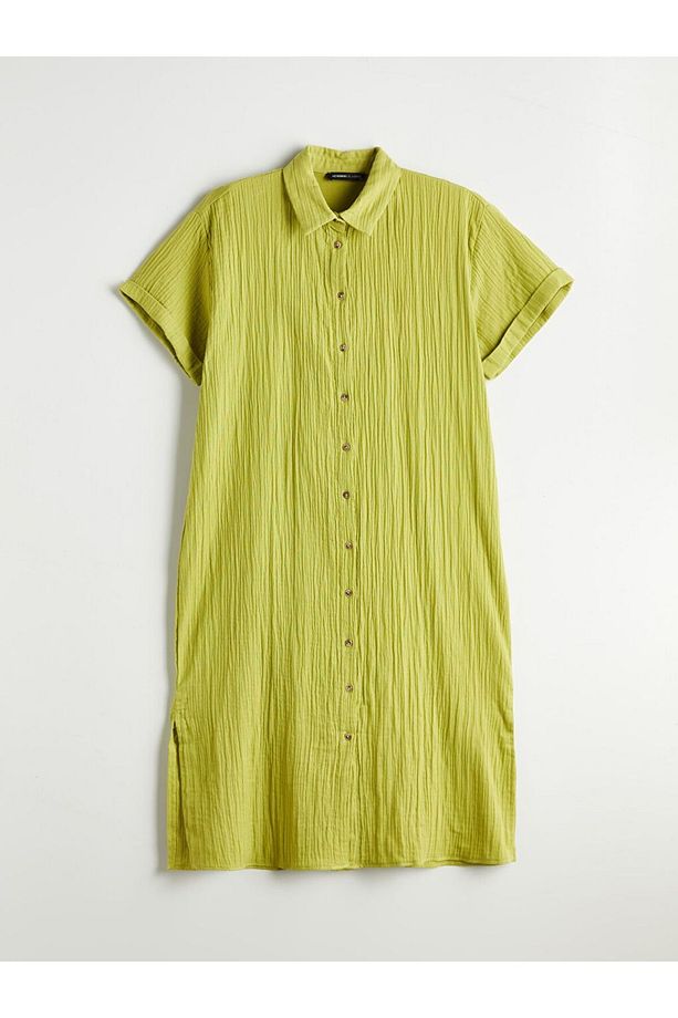 LCWAIKIKI Classic Dokulu Oversize Müslin Gömlek Elbise 2XL - 5