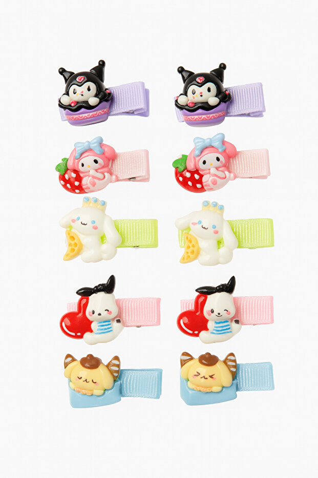 مجموعة مشبك جانبي بتصميم Kuromi My Melody Cinnamoroll Pampapurin Pochaco